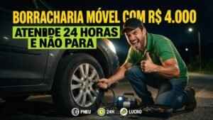 COM R$ 4.000 EM FERRAMENTAS, ELE MONTOU UMA BORRACHARIA MÓVEL 24H E NÃO PARA DE ATENDER